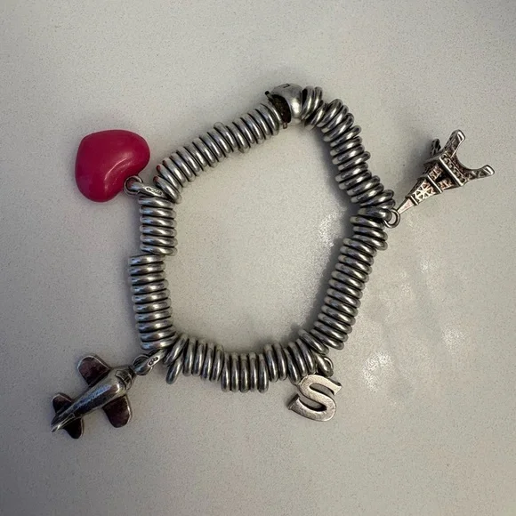 LINKS OF LONDON sweetie bracelet sz small w/ 4 charms - Picture 2 of 4